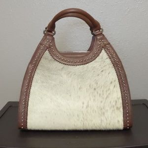 Delila: Brown Leather & Cowhide Purse